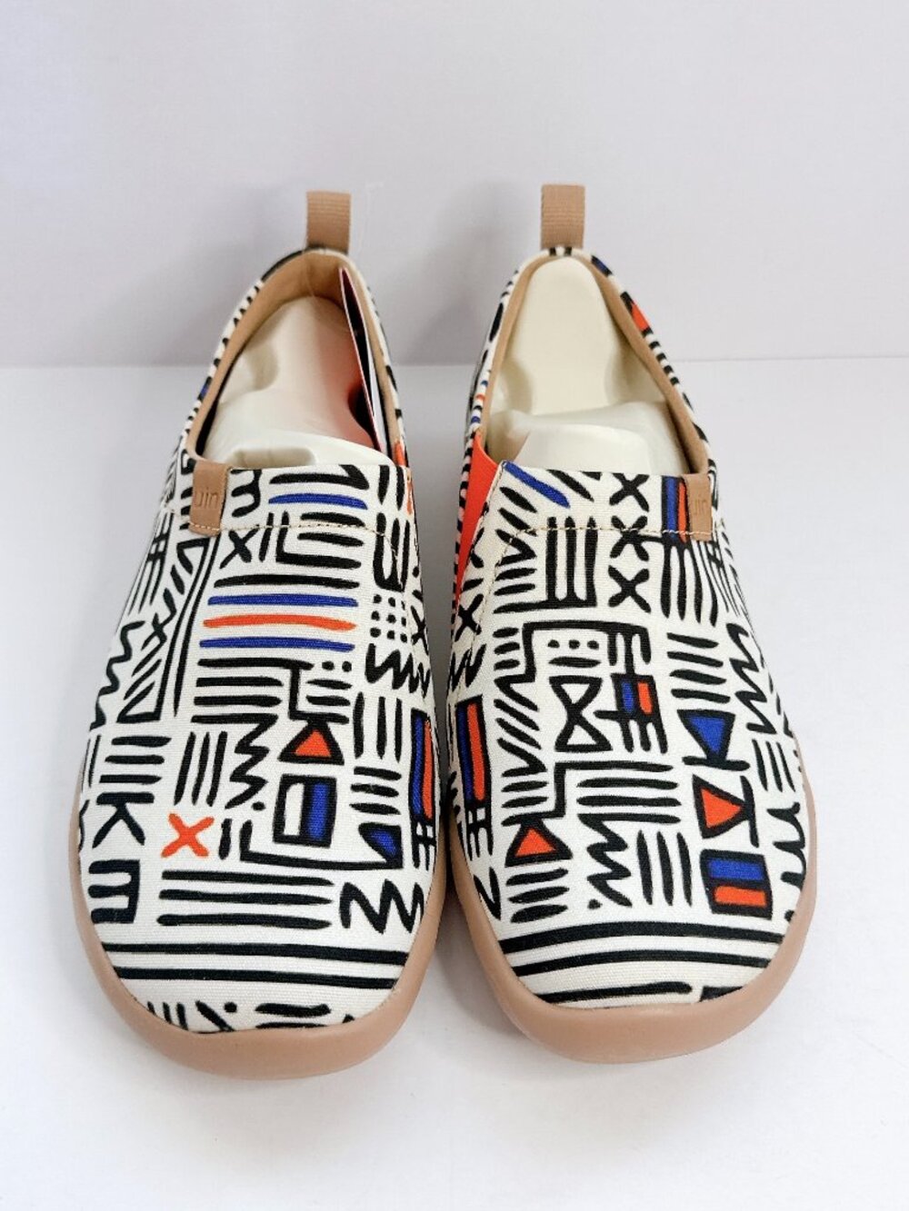 Men’s Size 7.5 UIN Prediction Canvas Slip On Shoes Abstract Art Flat